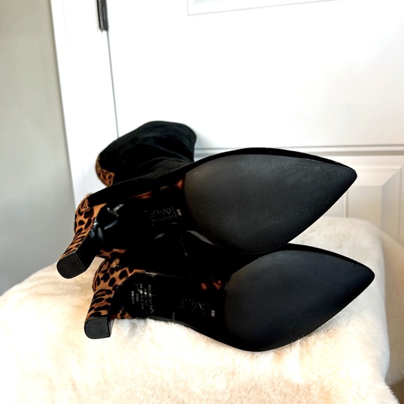 ALFANI BLACK LEATHER & CALF HAIR BOOTS - Picture 12 of 15
